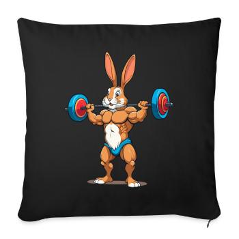 Easter Bunny Body Building Animal Funny Workout - Sofa pillowcase 17,3'' x 17,3'' (45 x 45 cm) - black - Front