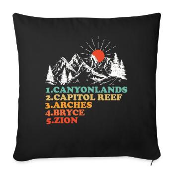 Explorez les montagnes des parcs nationaux de l’Utah - Housse de coussin décorative 45 x 45 cm - noir - Devant
