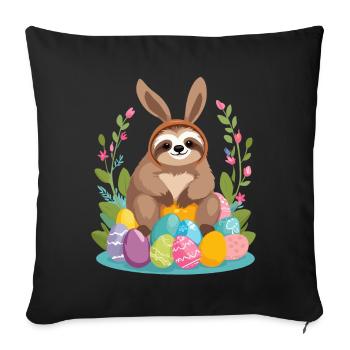 Funny Sloth Easter Bunny Iconic Easter - Sofa pillowcase 17,3'' x 17,3'' (45 x 45 cm) - black - Front