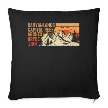 Explorez les montagnes des parcs nationaux de l’Utah - Housse de coussin décorative 45 x 45 cm - noir - Devant