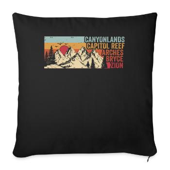 Explorez les montagnes des parcs nationaux de l’Utah - Housse de coussin décorative 45 x 45 cm - noir - Devant