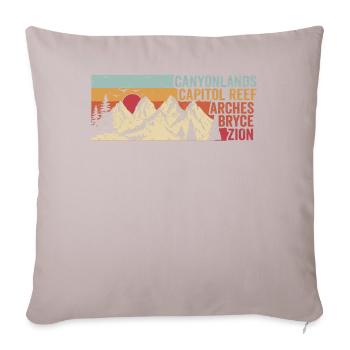 Explorez les montagnes des parcs nationaux de l’Utah - Housse de coussin décorative 45 x 45 cm - taupe clair - Devant