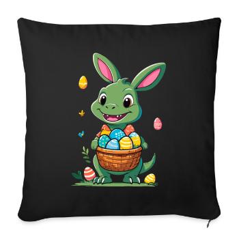 Iconic Easter Dinosaur Dinosaur Easter Bunny - Sofa pillowcase 17,3'' x 17,3'' (45 x 45 cm) - black - Front