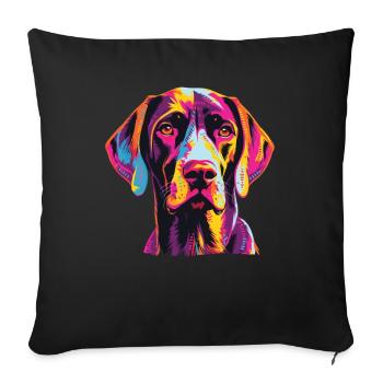 Watercolors Colorful German Shorthair - Sofa pillowcase 17,3'' x 17,3'' (45 x 45 cm) - black - Front
