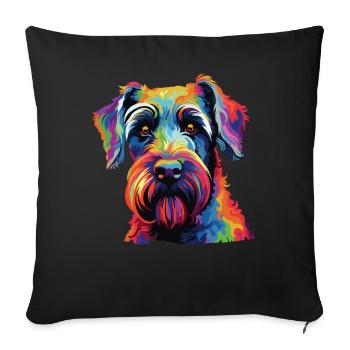 Aquarelle colorée Standard Schnauzer - Housse de coussin décorative 45 x 45 cm - noir - Devant