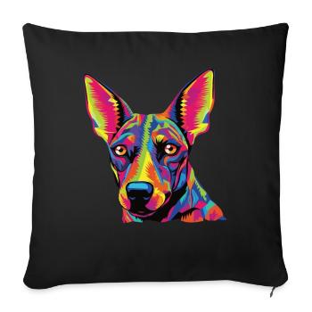 Watercolor Colorful Xoloitzcuintli - Sofa pillowcase 17,3'' x 17,3'' (45 x 45 cm) - black - Front