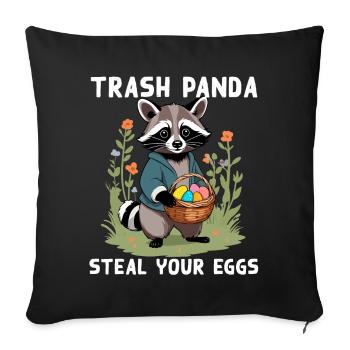 Funny raccoon Easter bunny Easter saying - Sofa pillowcase 17,3'' x 17,3'' (45 x 45 cm) - black - Front