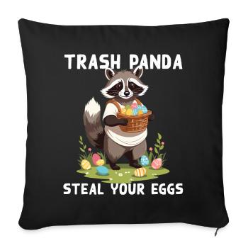 Lustiger Waschbär Spruch Niedliches Osterdesign - Sofakissenbezug 45 x 45 cm - Schwarz - Vorne