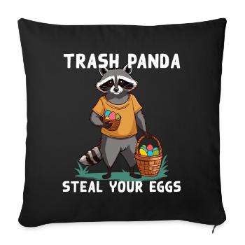 Lustiger Waschbär Spruch Niedliches Osterdesign - Sofakissenbezug 45 x 45 cm - Schwarz - Vorne
