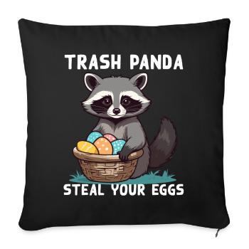 Funny raccoon Easter bunny Easter saying - Sofa pillowcase 17,3'' x 17,3'' (45 x 45 cm) - black - Front