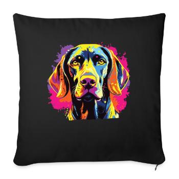 Watercolor Colorful German Shorthair - Sofa pillowcase 17,3'' x 17,3'' (45 x 45 cm) - black - Front