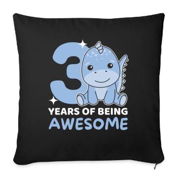 Dino pour les enfants de 3 ans - Housse de coussin décorative 45 x 45 cm - noir - Devant