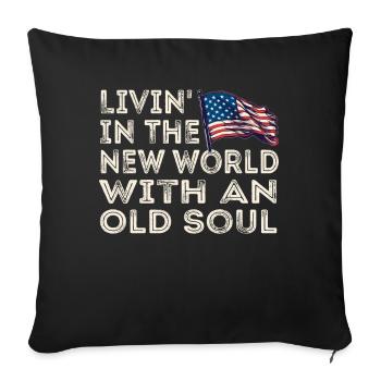 Livin dans le Nouveau Monde Vieille Âme - Housse de coussin décorative 45 x 45 cm - noir - Devant