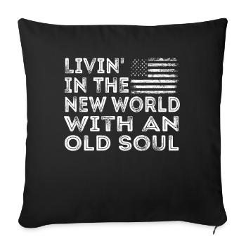 Livin dans le Nouveau Monde Vieille Âme - Housse de coussin décorative 45 x 45 cm - noir - Devant