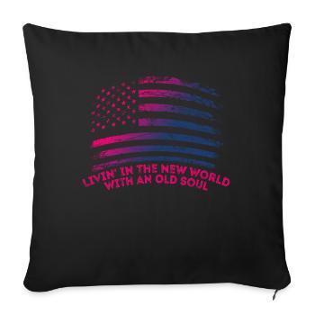 Livin dans le Nouveau Monde Vieille Âme - Housse de coussin décorative 45 x 45 cm - noir - Devant