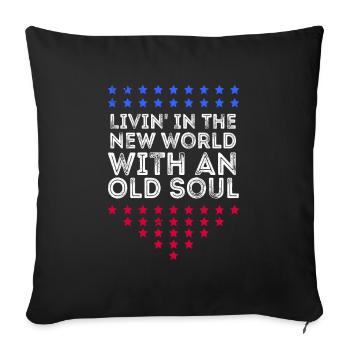 Livin dans le Nouveau Monde Vieille Âme - Housse de coussin décorative 45 x 45 cm - noir - Devant