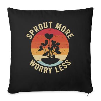 Urban Gardener Men Women Microgreens - Sofa pillowcase 17,3'' x 17,3'' (45 x 45 cm) - black - Front