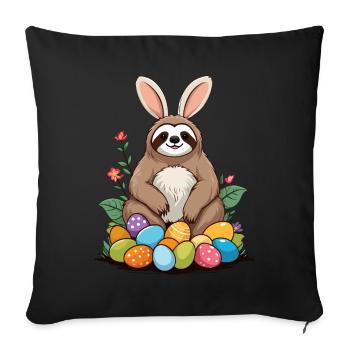 Funny Sloth Easter Bunny Iconic Easter - Sofa pillowcase 17,3'' x 17,3'' (45 x 45 cm) - black - Front