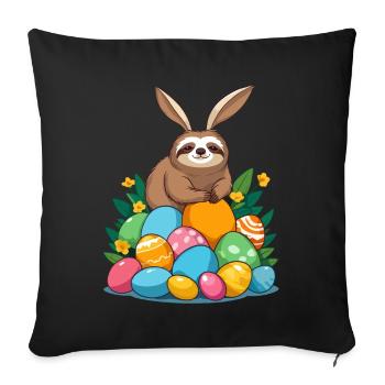 Funny Sloth Easter Bunny Iconic Easter - Sofa pillowcase 17,3'' x 17,3'' (45 x 45 cm) - black - Front