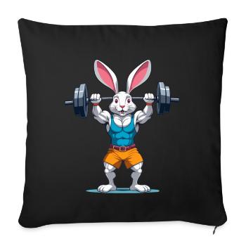 Easter Bunny Bodybuilding Animal Funny Workout - Sofa pillowcase 17,3'' x 17,3'' (45 x 45 cm) - black - Front