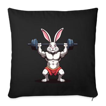 Easter Bunny Body Building Animal Funny Workout - Sofa pillowcase 17,3'' x 17,3'' (45 x 45 cm) - black - Front