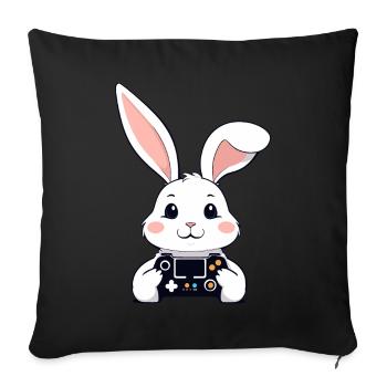 Easter Bunny Gamer & Iconic Easter Gaming - Sofa pillowcase 17,3'' x 17,3'' (45 x 45 cm) - black - Front