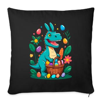 Iconic Easter Dinosaur Dinosaur Easter Bunny - Sofa pillowcase 17,3'' x 17,3'' (45 x 45 cm) - black - Front