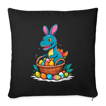 Iconic Easter Dinosaur Dinosaur Easter Bunny - Sofa pillowcase 17,3'' x 17,3'' (45 x 45 cm) - black - Front