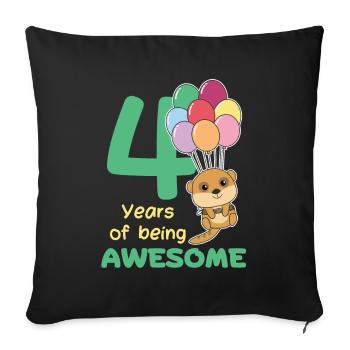 Meerkat for 4th birthday children four years - Sofa pillowcase 17,3'' x 17,3'' (45 x 45 cm) - black - Front