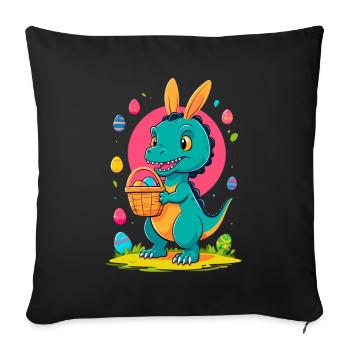 Iconic Easter Dinosaur Dinosaur Easter Bunny - Sofa pillowcase 17,3'' x 17,3'' (45 x 45 cm) - black - Front