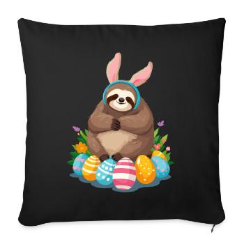 Lustiges Faultier Osterhase Ikonisches Ostern - Sofakissenbezug 45 x 45 cm - Schwarz - Vorne