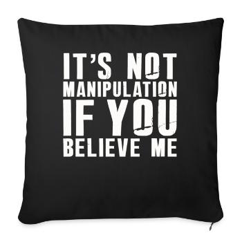 Pas de manipulation si vous croyez - Housse de coussin décorative 45 x 45 cm - noir - Devant