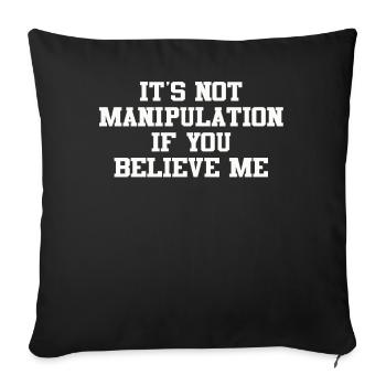 Pas de manipulation si vous croyez - Housse de coussin décorative 45 x 45 cm - noir - Devant