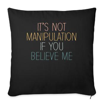 Pas de manipulation si vous croyez - Housse de coussin décorative 45 x 45 cm - noir - Devant