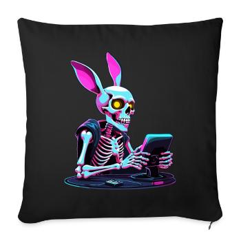 Osterhase Gamer und Gaming Streetwear Design - Sofakissenbezug 45 x 45 cm - Schwarz - Vorne