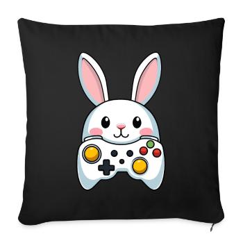 Osterhase Gamer Ikonisches Ostern Gaming - Sofakissenbezug 45 x 45 cm - Schwarz - Vorne
