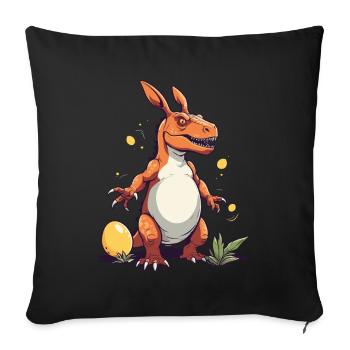 Iconic Easter Dinosaur and Dinosaur Easter Bunny - Sofa pillowcase 17,3'' x 17,3'' (45 x 45 cm) - black - Front