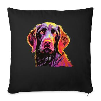 Watercolors Colorful German Wirehair - Sofa pillowcase 17,3'' x 17,3'' (45 x 45 cm) - black - Front