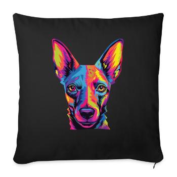 Watercolor Colorful Xoloitzcuintli - Sofa pillowcase 17,3'' x 17,3'' (45 x 45 cm) - black - Front