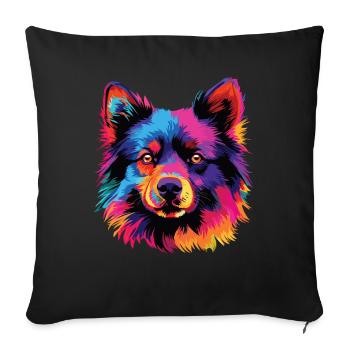 Aquarelle colorée Schipperke - Housse de coussin décorative 45 x 45 cm - noir - Devant