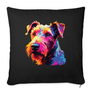 Watercolor Colorful Irish Terrier - Sofa pillowcase 17,3'' x 17,3'' (45 x 45 cm) - black - Front