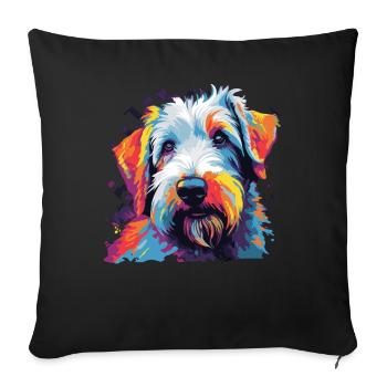 Watercolor Colorful Sealyham Terrier - Sofa pillowcase 17,3'' x 17,3'' (45 x 45 cm) - black - Front