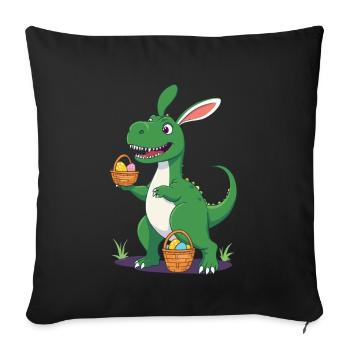 Iconic Easter Dinosaur Dinosaur Easter Bunny - Sofa pillowcase 17,3'' x 17,3'' (45 x 45 cm) - black - Front