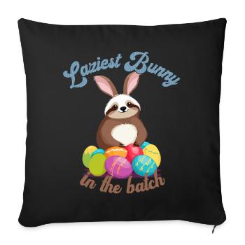 Funny Saying Cute Easter Sloth Lazy - Sofa pillowcase 17,3'' x 17,3'' (45 x 45 cm) - black - Front