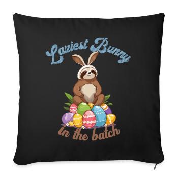 Drôle de dicton paresseux lapin de Pâques douce Pâques - Housse de coussin décorative 45 x 45 cm - noir - Devant
