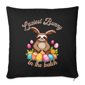 Drôle de dicton Pâques paresseux lapin Motif - Housse de coussin décorative 45 x 45 cm - noir - Devant