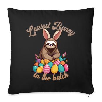 Drôle de dicton Mignon Pâques paresseux paresseux paresseux - Housse de coussin décorative 45 x 45 cm - noir - Devant