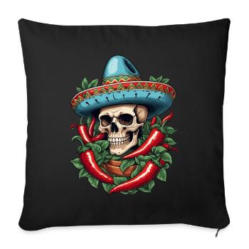 Esthétique Chili Streetwear Hot Skull Look - Housse de coussin décorative 45 x 45 cm - noir - Devant