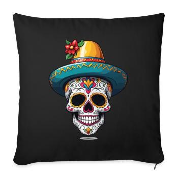 Iconic Sugar Skull Mexico Skull Streetwear - Sofa pillowcase 17,3'' x 17,3'' (45 x 45 cm) - black - Front