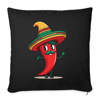 Aesthetic Chili Pepper Chili Streetwear Hot - Sofa pillowcase 17,3'' x 17,3'' (45 x 45 cm) - black - Front